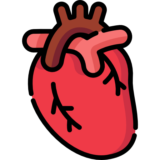 Heart illustration icon representing cardiology care by Dr. Manohar Sakhare at Yashica Heart Care Centre Viman Nagar Pune
